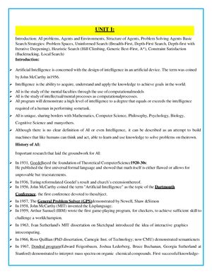 AI Unit 4 - Unit 4 - Uncertain Knowledge and Reasoning: Acting under ...