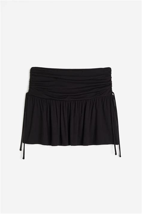 Drawstring-detail jersey skirt - Black - Ladies | H&M IN
