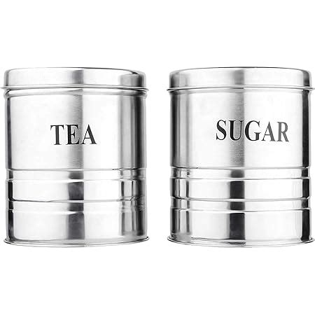 Zero To Infinity Store Stainless Steel Tea,Sugar Container Set Of 2 ...