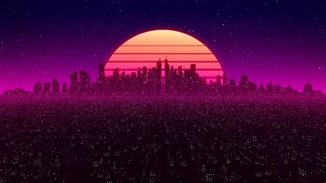 Видео обои Synth City by Visualdon (Иллюстрации) | 3840x2160 UHD-1