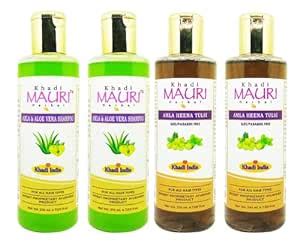 Buy Khadi Mauri Amla Aloe Vera & Amla Henna Tulsi (SLS) Shampoo - Pack ...