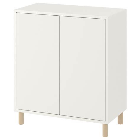 EKET cabinet combination with legs, white/wood, 70x35x80 cm (271/2x133 ...