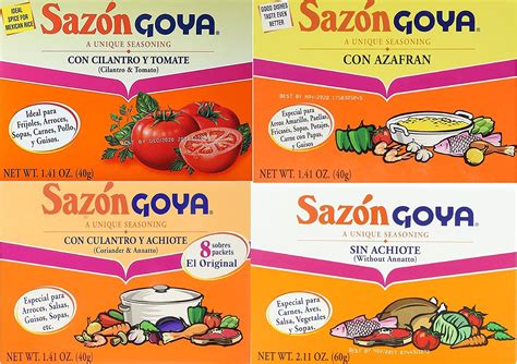 Amazon.com : Sazon Goya Unique Seasoning Variety 4-Pack Bundle ...