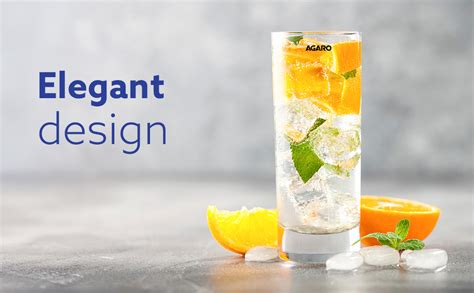 Buy AGARO Elegant 290 ml Glasses Set of 6, Transparent Drinking Water ...