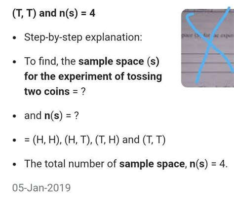 Q 2 B Solve.(1) Write the sample space (S) for the experiment of ...