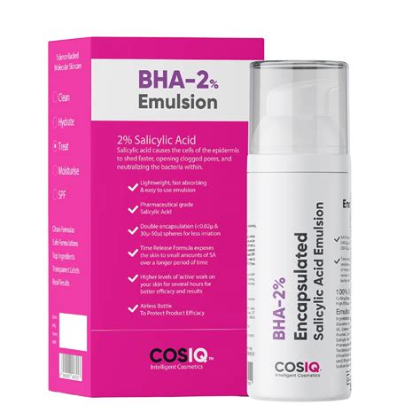 Cos-IQ BHA-2% Encapsulated Salicylic Acid Emulsion Face Serum for ...