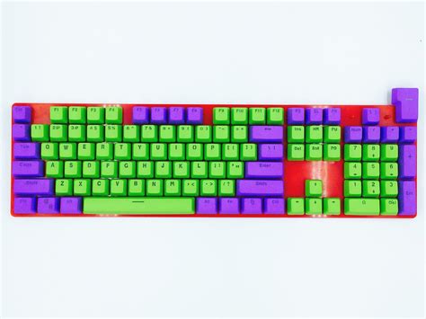 104 Keys Pbt Eva Green Purple Keycaps Backlit Doubleshot Key ...