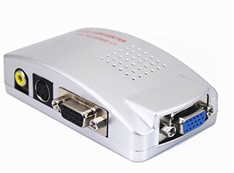 Polycarbonate Universal PC VGA to TV AV RCA Signal Adapter Converter ...