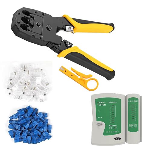 XIKKART RJ45 Crimping Tool Kit, Ethernet Crimper, Network RJ45 CAT5 ...