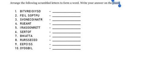 Arrange the following scrambled letters to form a word. - Brainly.in