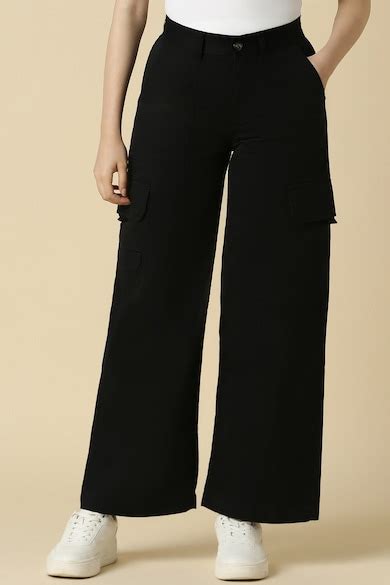 Buy Women Black Regular Fit Solid Casual Trousers Online - 39680887 ...