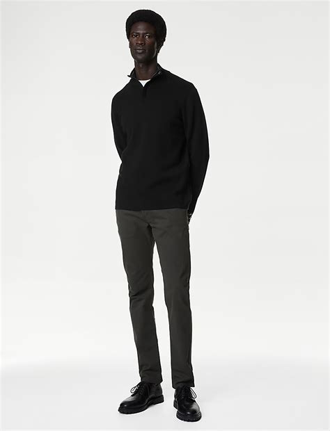 Buy Cotton Blend Half Zip Jumper at Marks & Spencer