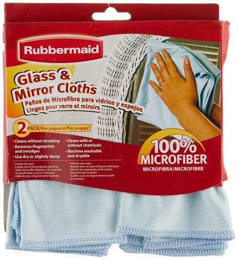 Rubbermaid 2-Pack Microfiber Glass Cleaning Cloth, Blue (FG6M0206 ...