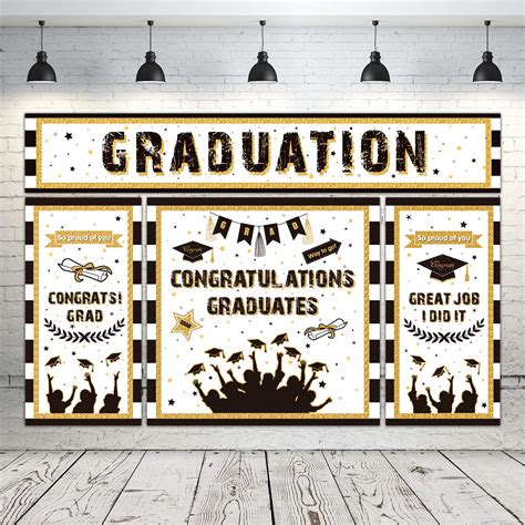Buy Whaline 4 Pack Graduation Backdrop Banner Large Congrats Grad Porch ...