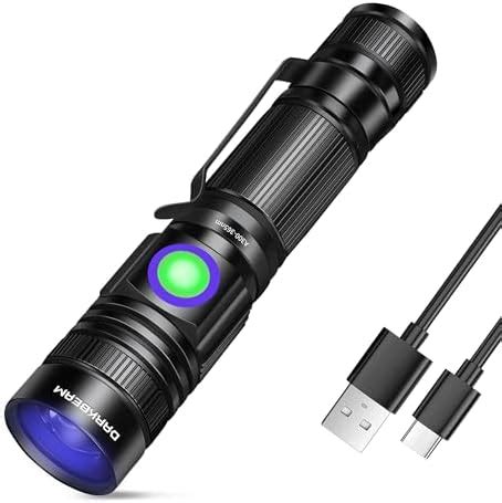 DARKBEAM UV Blacklight 365 Flashlight Rechargeable USB Woods lamp ...