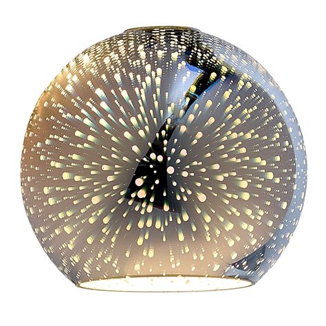 Style Selections 6.3-in x 7-in Globe Silver Explosion Art Glass Pendant ...