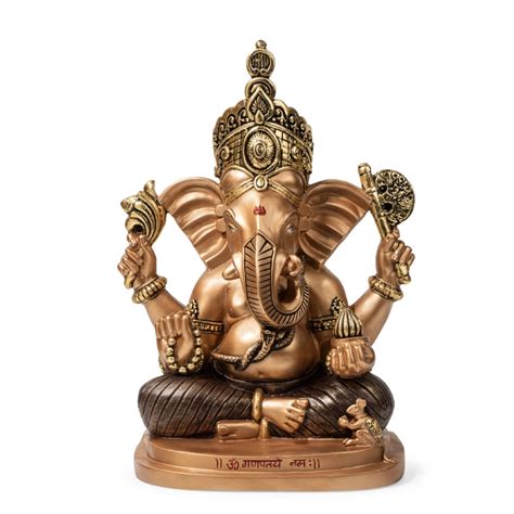 Siddhivinayak Ganesha Idol for Home Décor – Gold – Ashnam Home
