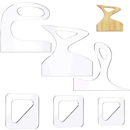 6 Pcs Acrylic Charcuterie Template Board Handle Curvy Angled Shaped ...