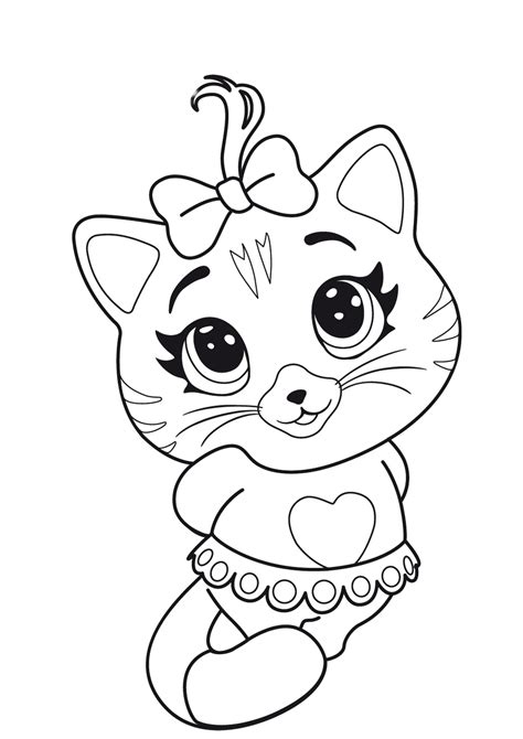 Cartoon Cat Coloring Pages Printable - Printable Templates