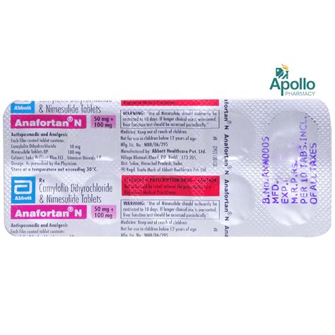 Anafortan N Tablet | Uses, Side Effects, Price | Apollo Pharmacy