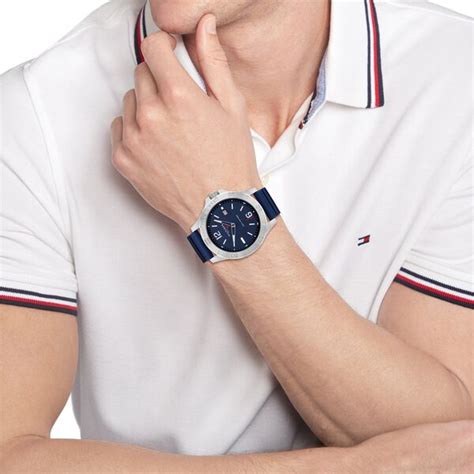 Buy Online Tommy Hilfiger Analog Blue Dial Watch for Men - nsth1791991 ...