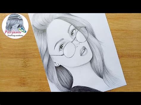 A girl with beautiful hair Pencil Sketch -- How to draw a Girl with ...