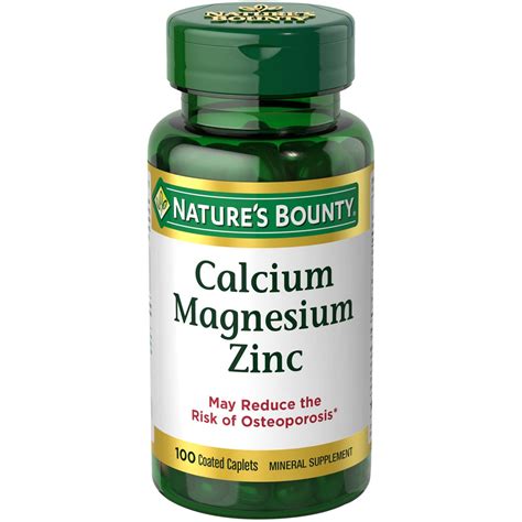 Natures Bounty Calcium Magnesium And Zinc Caplets Immune And Bone ...