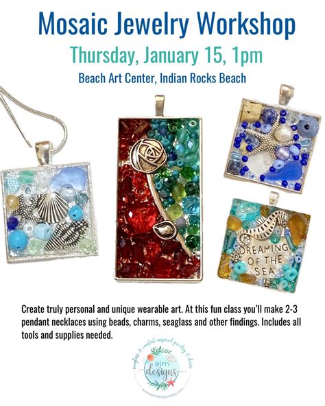 Mosaic-Style Jewelry, Beach Art Center, Indian Rocks Beach, 15 January ...