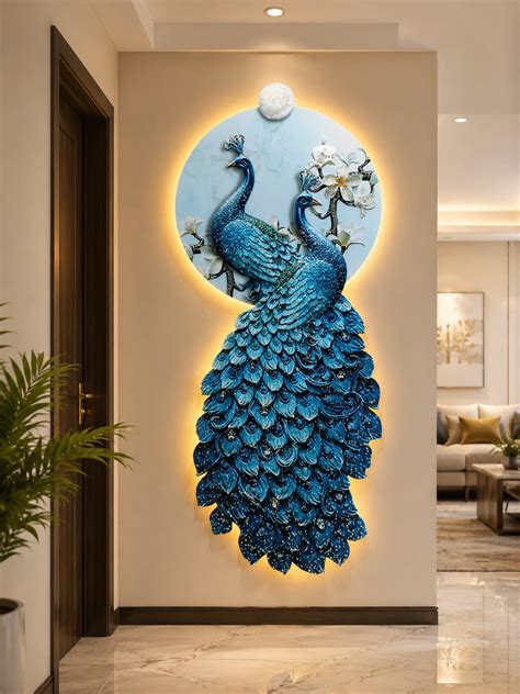 Modern Peacock Crystal Light Wall Art – Kalasaar decor