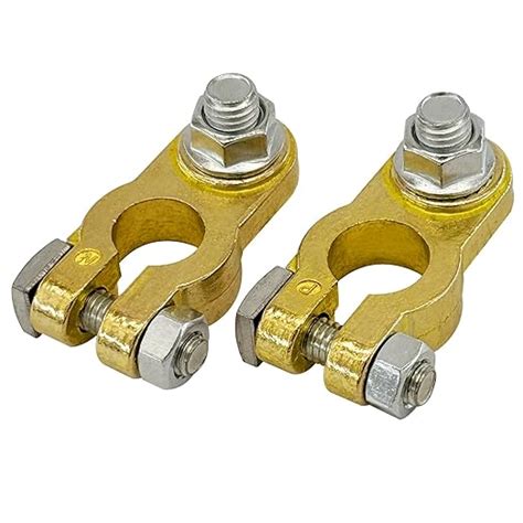 Ampper Brass Battery Terminal Connectors, Top Post Battery Terminals ...
