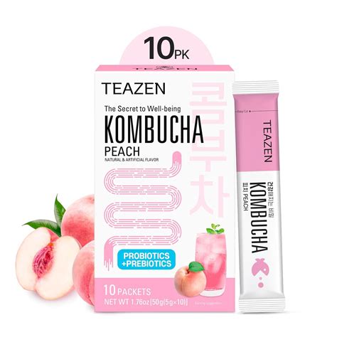 Amazon.com: TEAZEN Peach Kombucha Tea, Hydration Drink Mix, Sugar Free ...