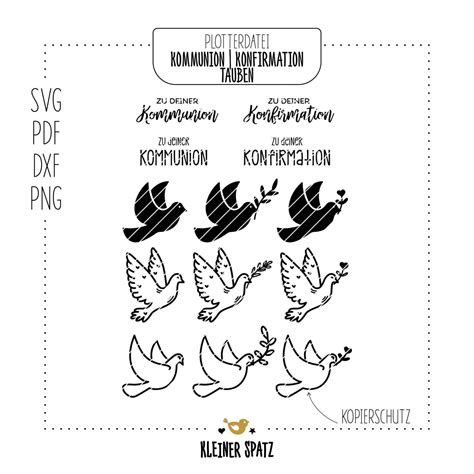 Plotterdatei, Laserdatei Motiv Kommunion Konfirmation Tauben - Feiern ...