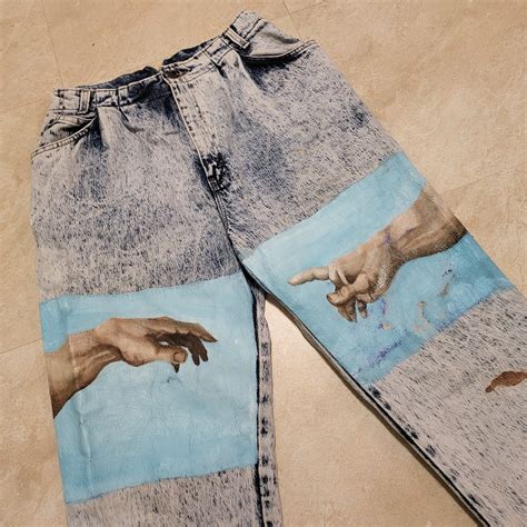 Creation of Adam Michelangelo Hand Painted VTG Levis … - Gem
