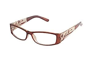Wink Fabulous Plastic Oval Brown/Tan with Frosted Flower Temples ...