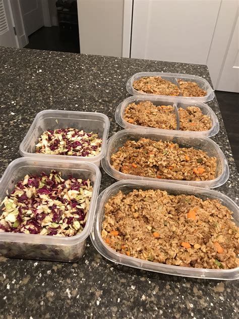 Meatless Meal Prep - Egg Fried Rice and an Asian Sesame Slaw : r ...