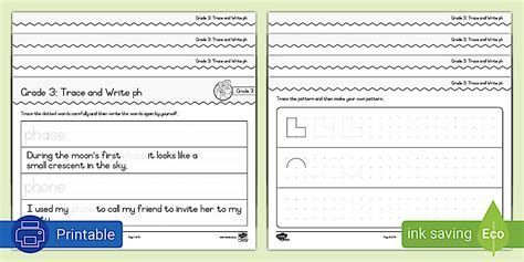 Grade 3 Phonics Trace and Write -ph (teacher made) - Twinkl