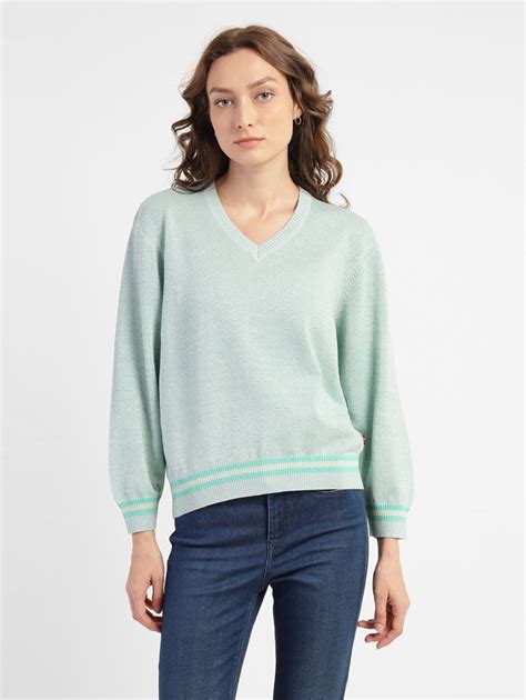 Women's Solid V Neck Sweater – Levis India Store