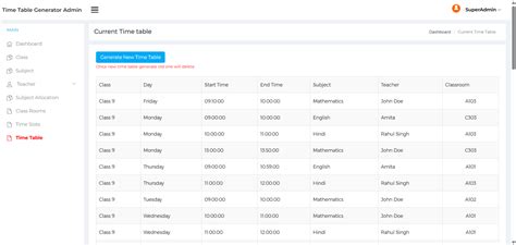 Image result for Creating Time Table Using PHP and MySQL