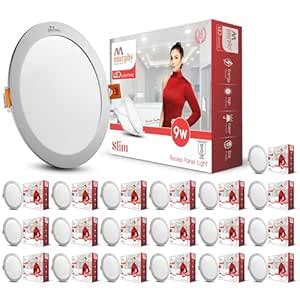 Murphy Slim Round Led Panel Ceiling Light (Cool White, 9-Watts) Pack Of ...
