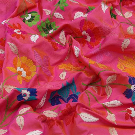 Orange-Gulabi Pink Pure Katan Silk Banarasi Handloom Saree - Tilfi