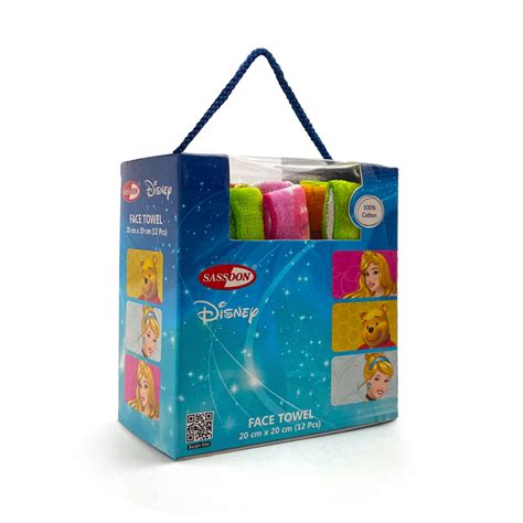 Sassoon Disney Printed Assorted Cotton Kids Face Towel Set of 12 with ...