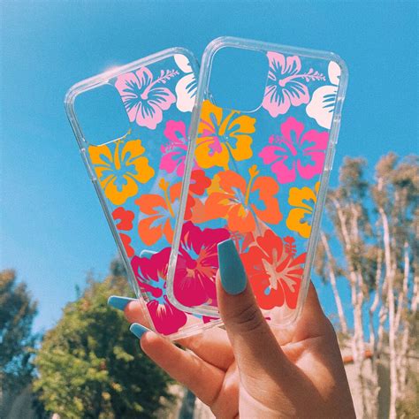 Clear Summer Phone Case With Pink Hibiscus Cute Cool Phone Case for ...