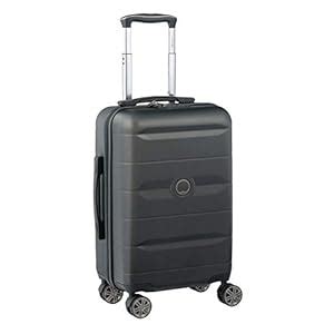 DELSEY PARIS Polycarbonate 55 Cms Black Hardsided Cabin Luggage (Comete ...