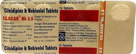 Cilacar Nb 2.5mg Strip Of 10 Tablets: Uses, Side Effects, Price ...