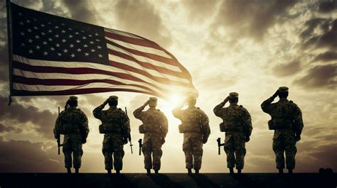 group of army men saluting american flag 32940758 Stock Photo at Vecteezy