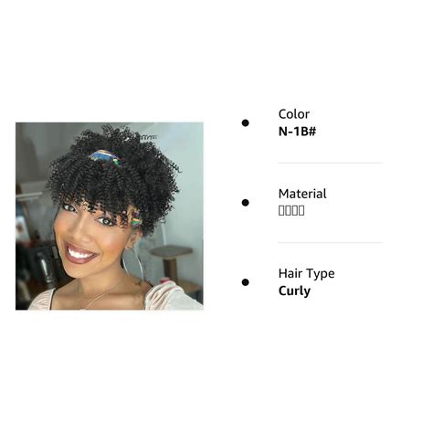 Buy LEOSA Afro Curly Headband Wig with Bangs Short Afro Black Headband ...