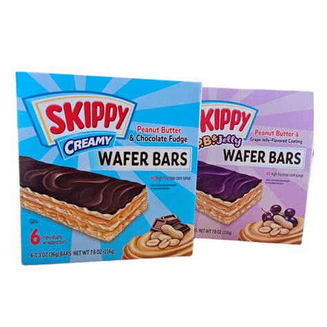 SKIPPY Creamy Peanut Butter And Chocolate Fudge Wafer Snack Bar, 7.8 oz ...