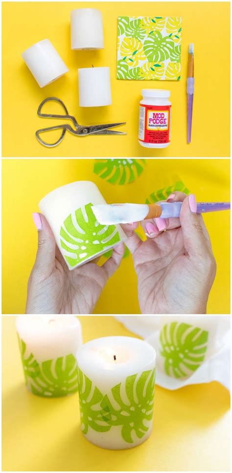 Decorating Candles Using Mod Podge 的图像结果