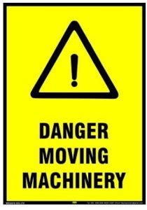 Mr. SAFE Danger Moving Machinery In PVC Sticker A4 (8 Inch X 12 Inch ...