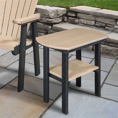 American Furniture Classics Adirondack Oval Outdoor End Table 16-in W x ...